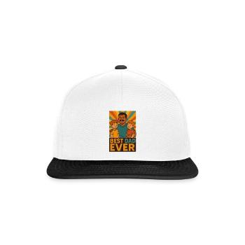 Geschenkidee zum Vatertag - Snapback Cap - Weiß/Schwarz - Vorne