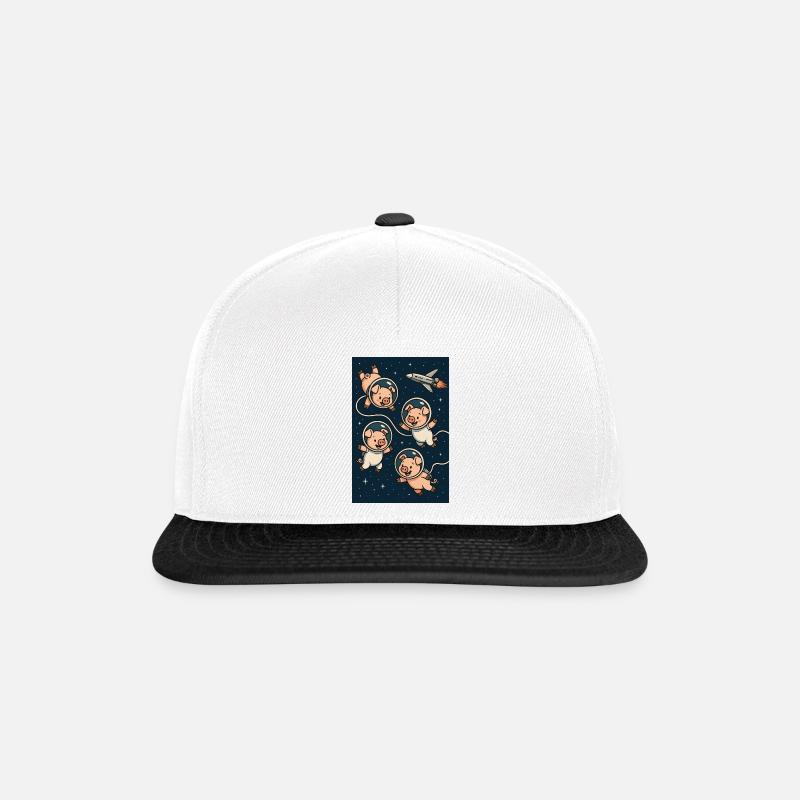 Space Pigs - Snapback Cap - Weiß/Schwarz