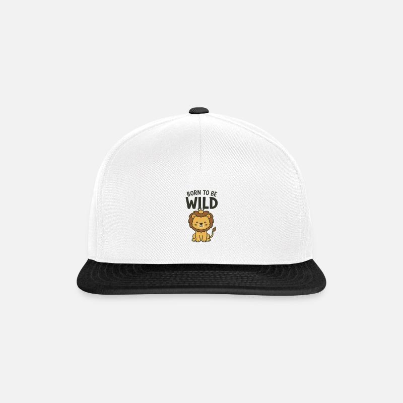 Baby Löwe - Snapback Cap - Weiß/Schwarz