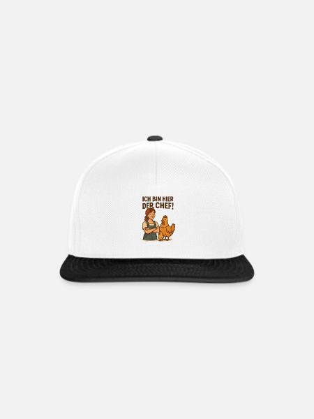 Ich bin hier der chef! - Snapback Cap - Weiß/Schwarz