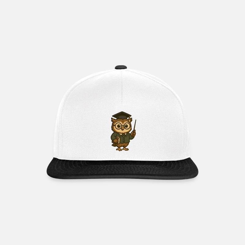 Eule Lehrerin - Snapback Cap - Weiß/Schwarz