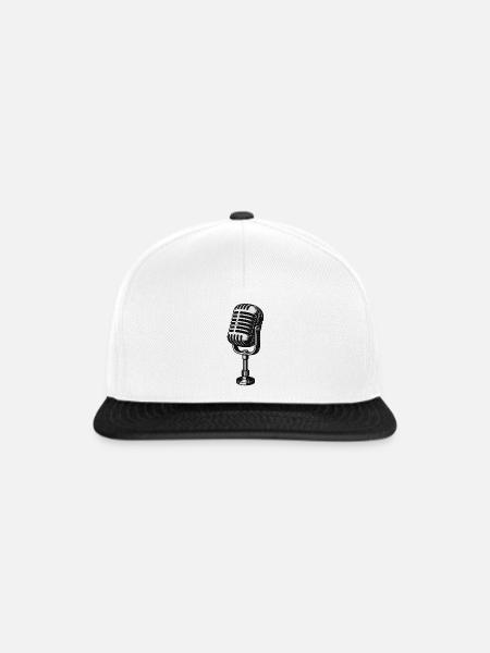 Altes Mikrofon - Snapback Cap - Weiß/Schwarz