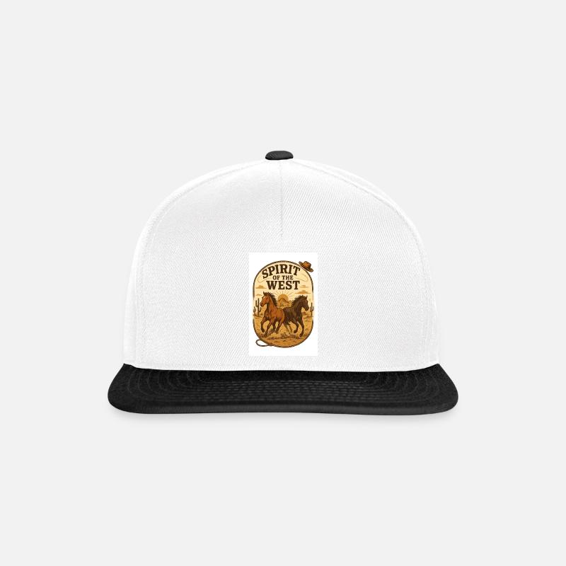Wild West Pferde - Snapback Cap - Weiß/Schwarz
