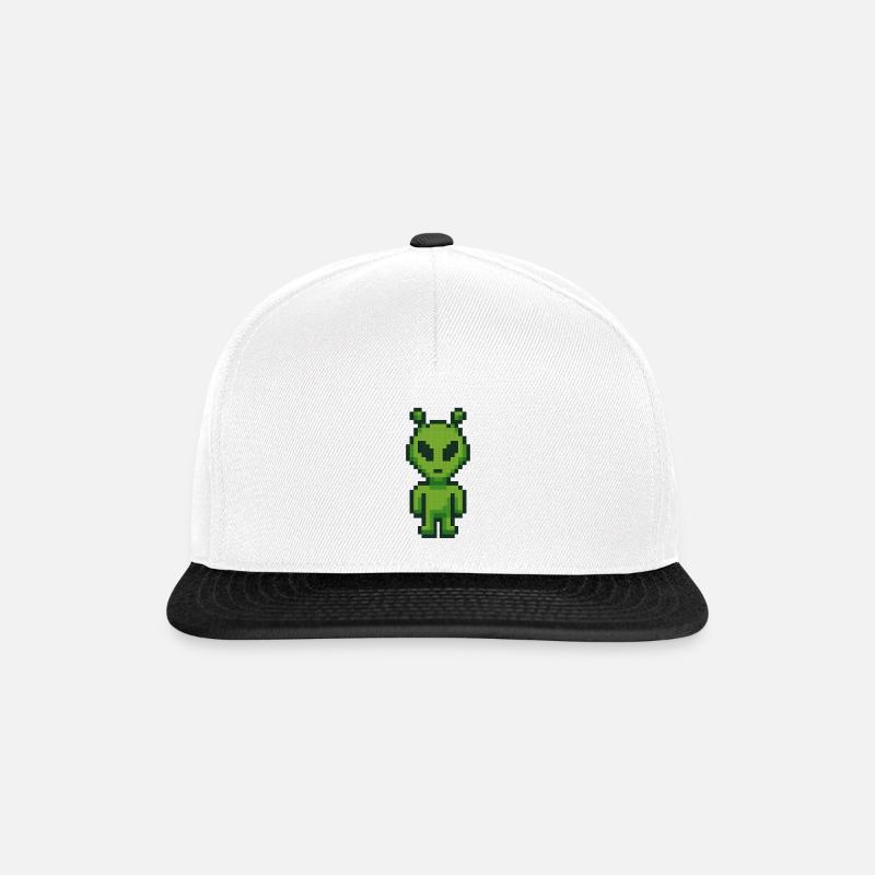 Pixel Art extraterrestre - Casquette snapback - blanc/noir