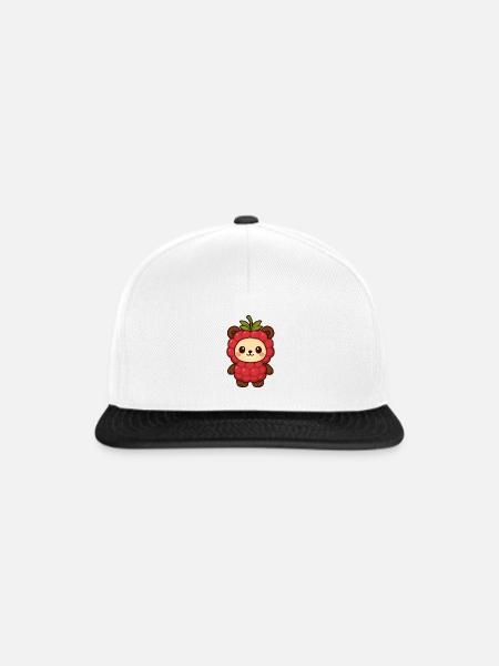 BearyBerry, Himbeerbärchen, fruchtig süß - Snapback Cap - Weiß/Schwarz