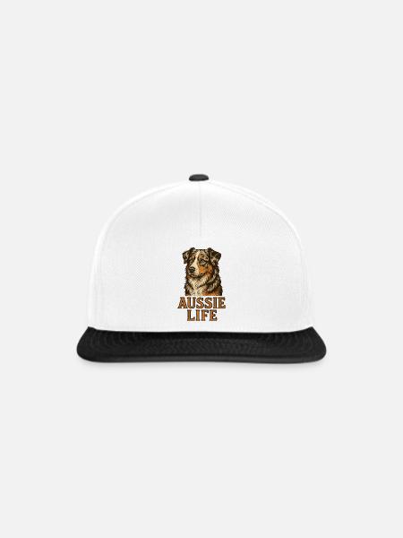 Australian Shepherd Hund - Australian Shepherd - Snapback Cap - Weiß/Schwarz