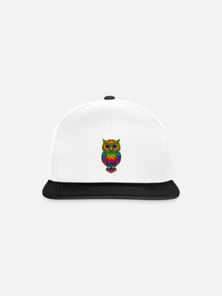Regenbogen Eulen Glitzerkunst - Snapback Cap - Weiß/Schwarz