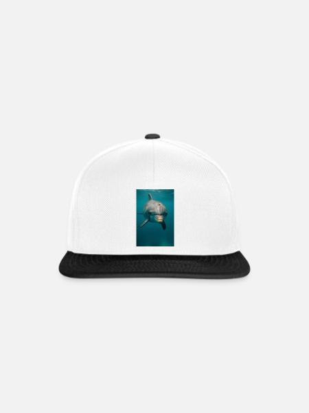 Tiere - Delfin - Snapback Cap - Weiß/Schwarz