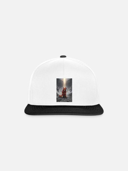 Roter Fuchs im Ritualkreis - Snapback Cap - Weiß/Schwarz