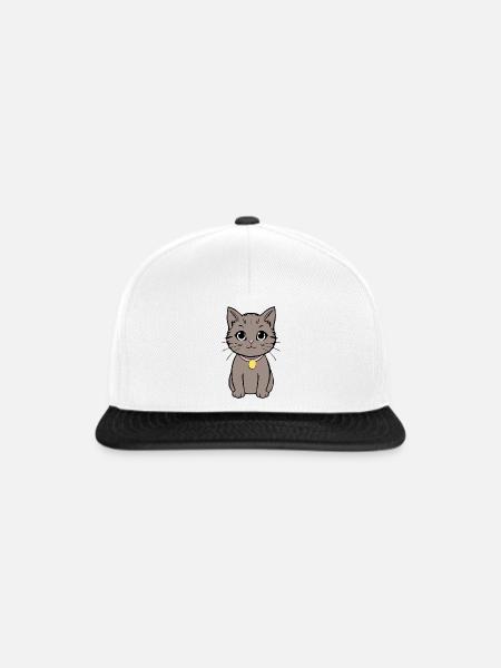 Katze Kätzchen Katzenshirt Geschenk - Snapback Cap - Weiß/Schwarz