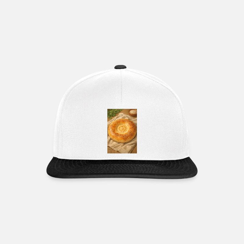 Sesame Ring Bread - Snapback Cap - white/black