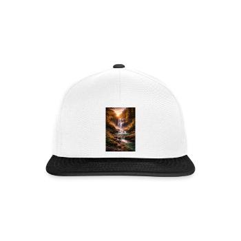 Cascade sous le soleil du soir - Casquette snapback - blanc/noir - Devant