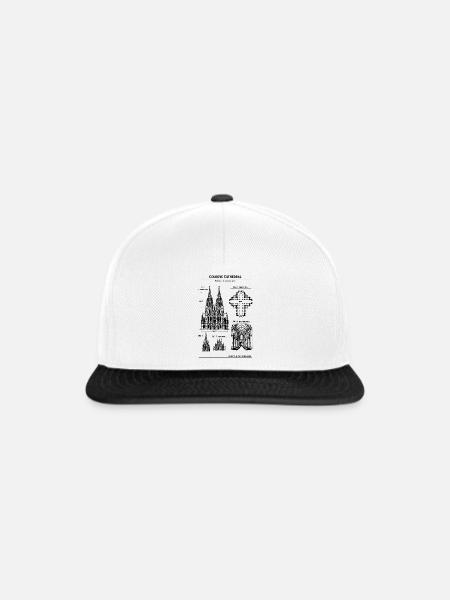 Kölner Dom - Snapback Cap - Weiß/Schwarz