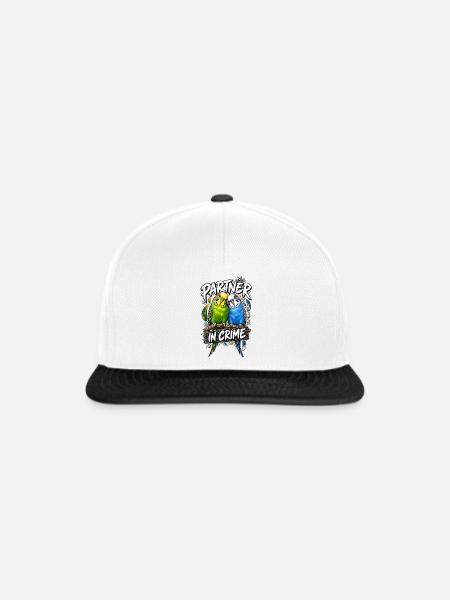 Wellensittiche Partner im Crime - Snapback Cap - Weiß/Schwarz
