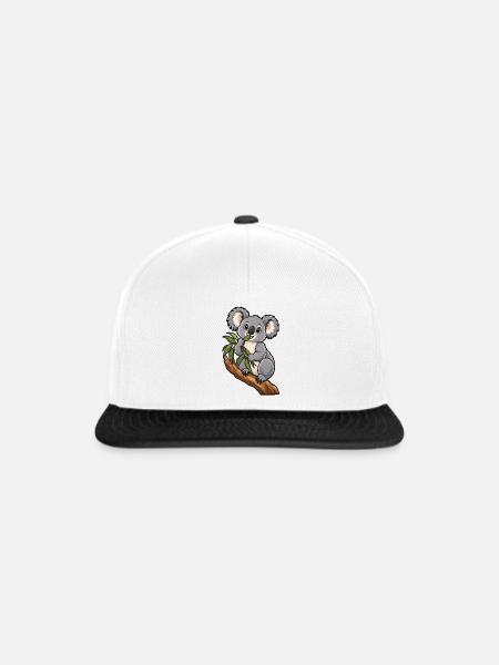 Süßer Koala beim Eukalyptus Essen - Snapback Cap - Weiß/Schwarz