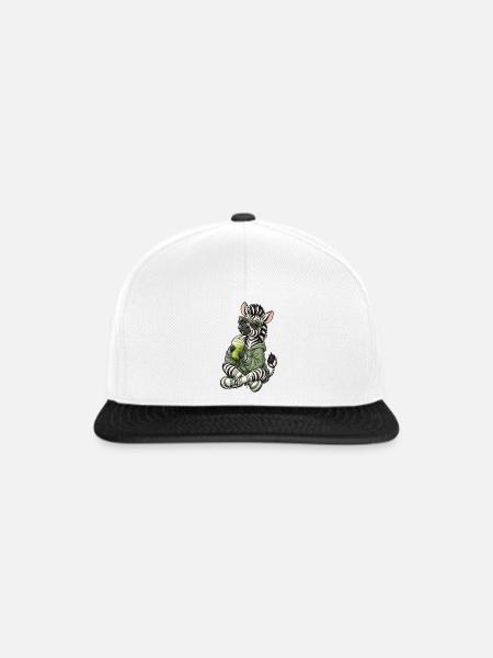 Süßes Zebra mit Matcha Latte - Snapback Cap - Weiß/Schwarz