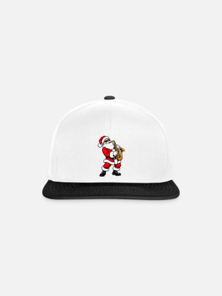 Weihnachtsmann mit Saxophon - Snapback Cap - Weiß/Schwarz