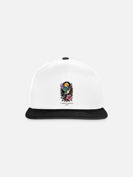 KOLIBRI-TOTEM Freude - Snapback Cap - Weiß/Schwarz