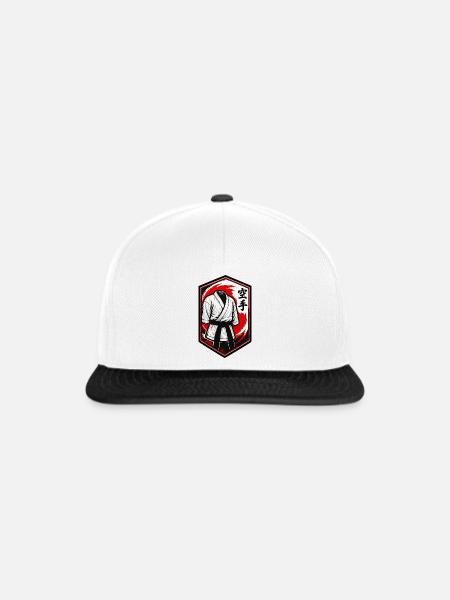 Karate Gi Schild Emblem - Snapback Cap - Weiß/Schwarz