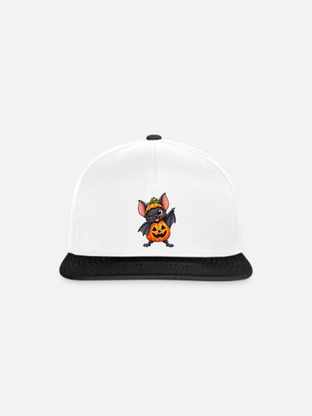 Kürbisbat Halloween Charm - Snapback Cap - Weiß/Schwarz