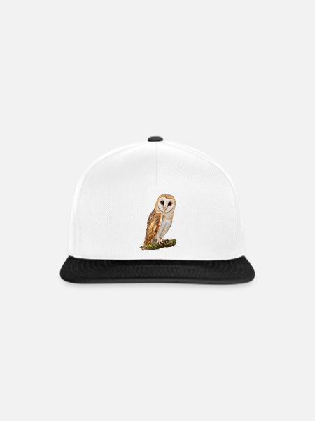 Schleiereule - Snapback Cap - Weiß/Schwarz