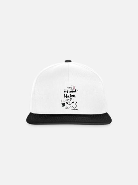 Heimathafen Anker Moin Nordisch - Snapback Cap - Weiß/Schwarz
