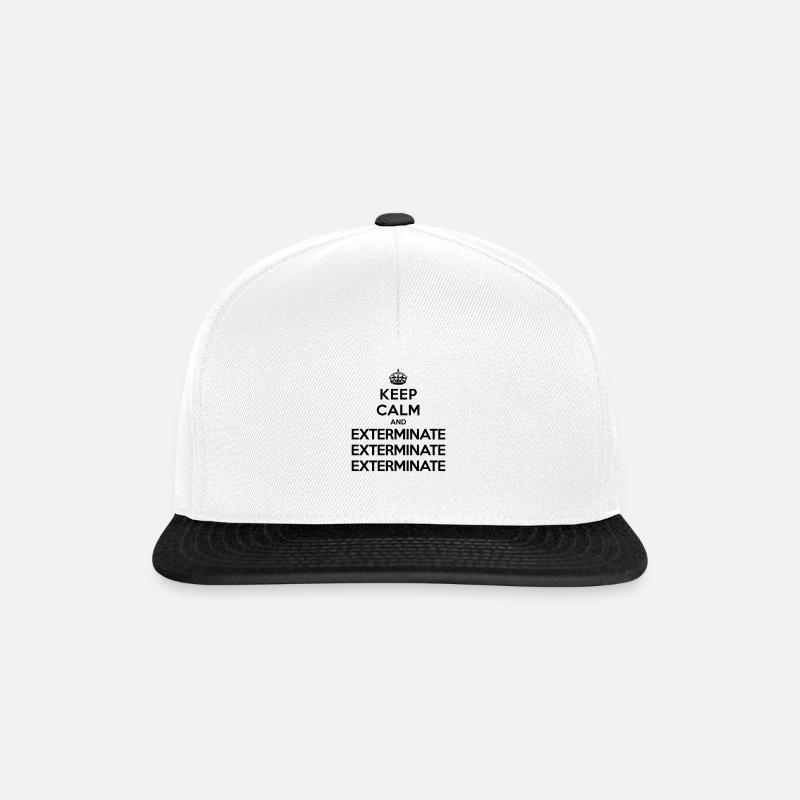 Keep calm and exterminate (Doctor Who) - Snapback Cap - Weiß/Schwarz