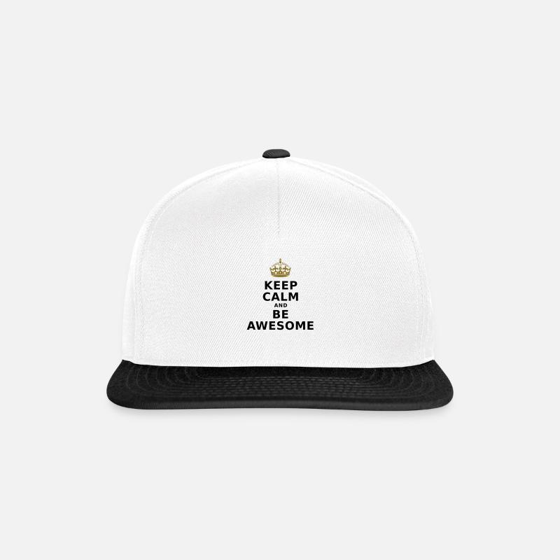 KEEP CALM AND BE AWESOME - Snapback Cap - Weiß/Schwarz