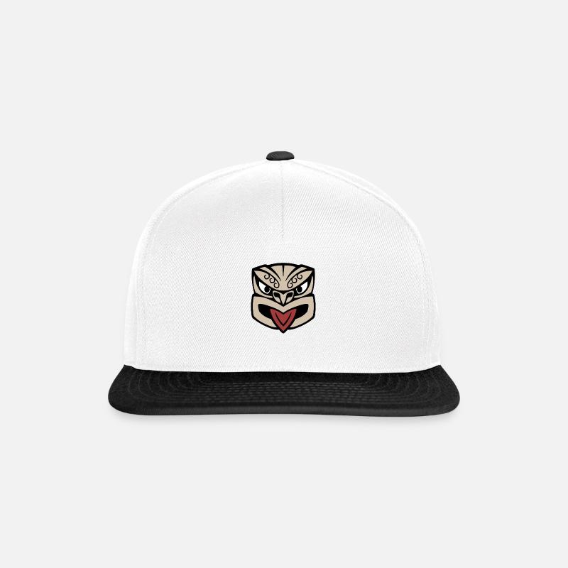 Maori Face - Snapback Cap - bianco/nero