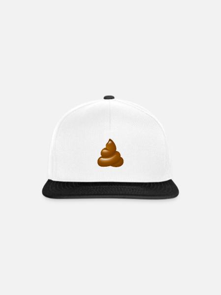Smiley Poo - Snapback Cap - Weiß/Schwarz