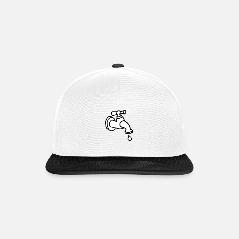Tropfender Wasserhahn - Snapback Cap - Weiß/Schwarz