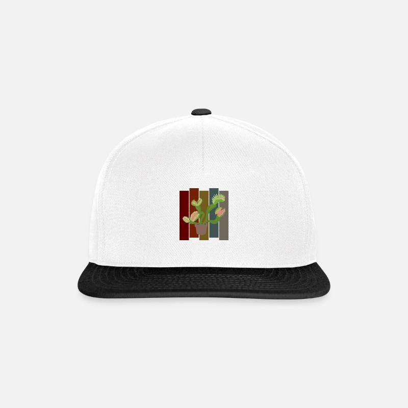 Venus Fliegenfalle retro - Snapback Cap - Weiß/Schwarz
