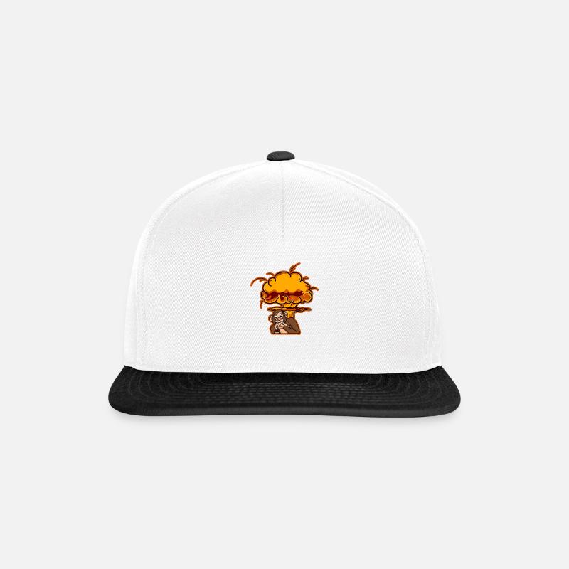 Monkey On The Button - Snapback Cap - Weiß/Schwarz