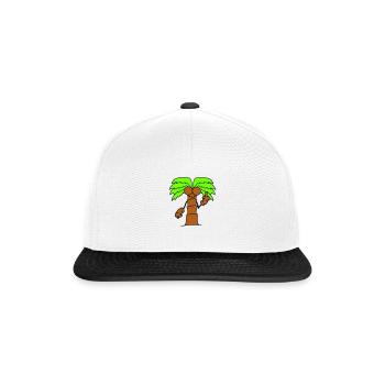 Drôle de palmier maléfique montrant un doigt d’honneur en colère bande dessinée - Casquette snapback - blanc/noir - Devant