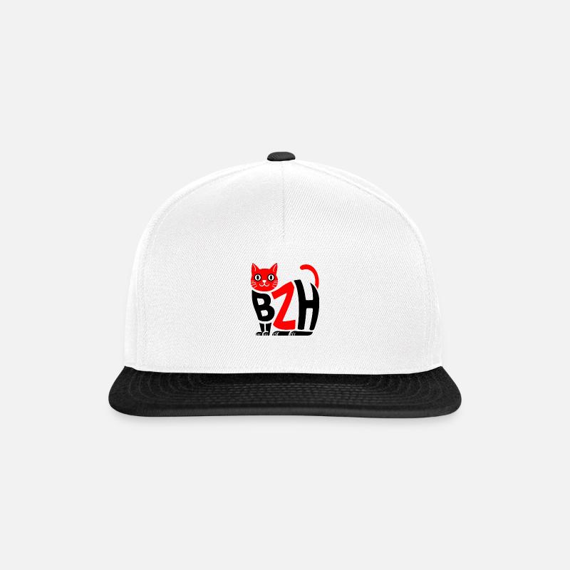 Chat BZH - Casquette snapback - blanc/noir