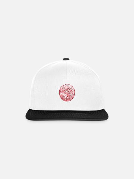 Punainen - Snapback Cap - white/black