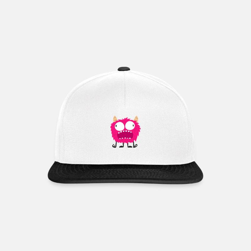 Pink Monster - Snapback Cap - Weiß/Schwarz