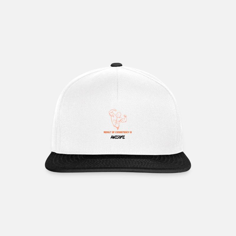 GYM MOTIVATION - Snapback Cap - Weiß/Schwarz
