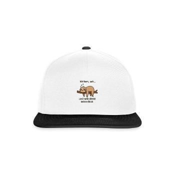 Sloth Sloth Office Work Colleague Late Riser - Snapback Cap - white/black - Front