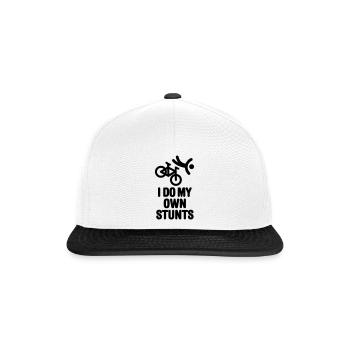 I do my own stunts mountain bike MTB ATB biking - Snapback Cap - Weiß/Schwarz - Vorne