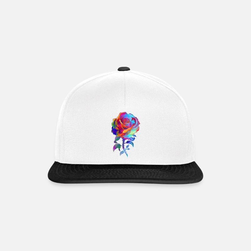 Rose Rosen Rosengewächs Garten Gärtner - Snapback Cap - Weiß/Schwarz