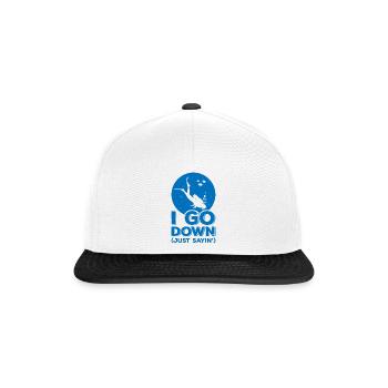 I Go Down Just Sayin' Snorkeling Diving Scuba Dive - Snapback Cap - Weiß/Schwarz - Vorne