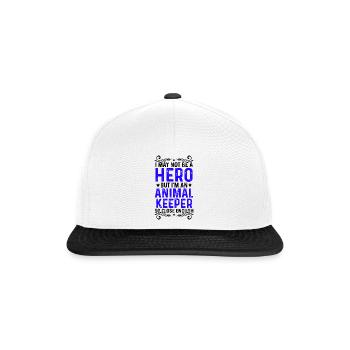 I May Not Be A Hero But I'm An Animal Keeper So Cl - Snapback Cap - Weiß/Schwarz - Vorne