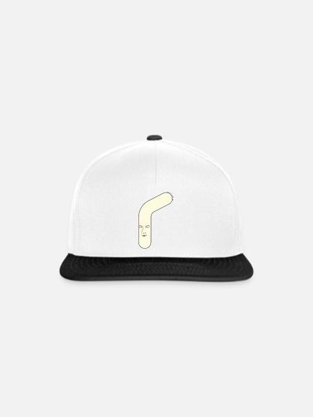 langer Kopf - Snapback Cap - Weiß/Schwarz