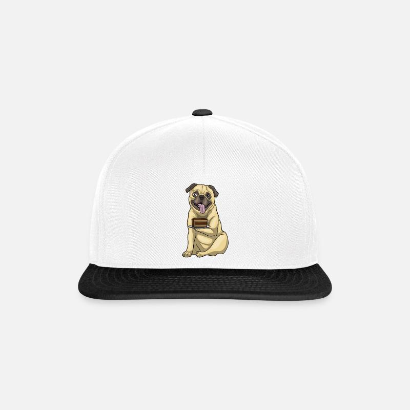 Pug Cake - Snapback Cap - white/black