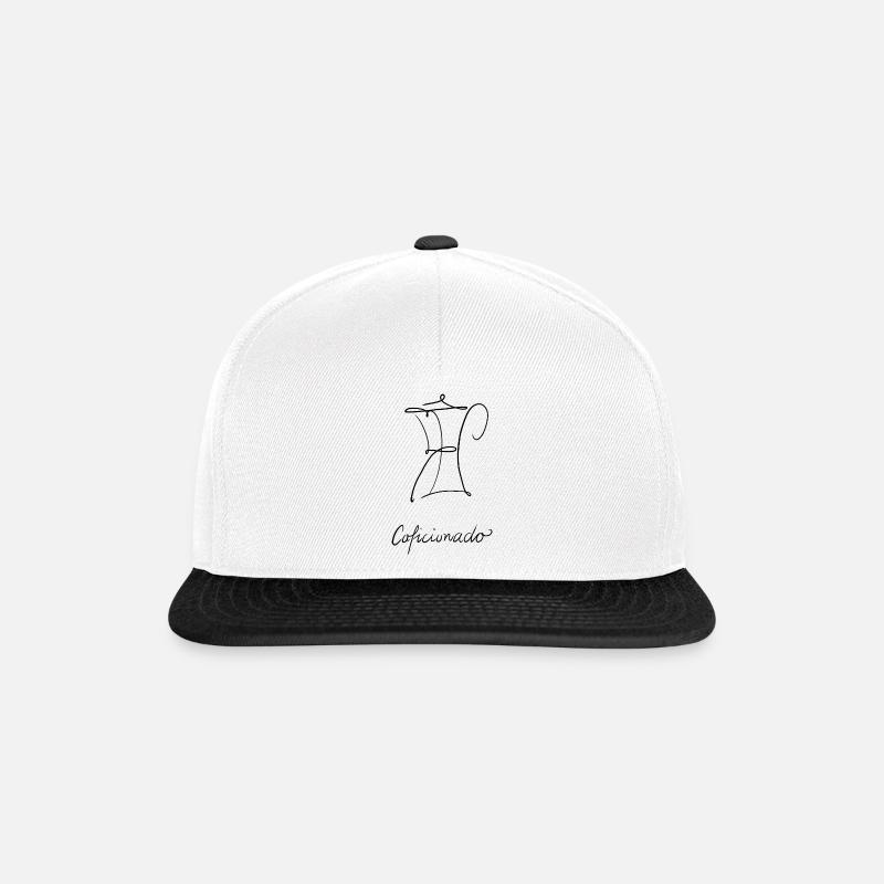 Caficionado - Kaffeekanne - Snapback Cap - Weiß/Schwarz