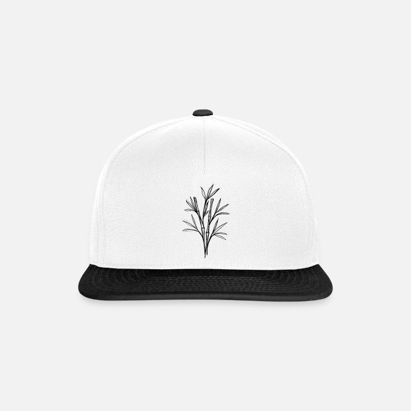 Bamboo – minimalist line art design - Snapback Cap - white/black