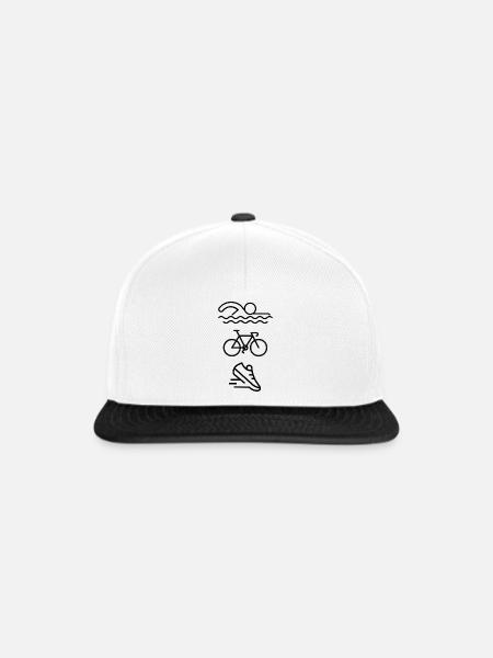Triathlon - schwimmen, fahrradfahren, laufen! - Snapback Cap - Weiß/Schwarz