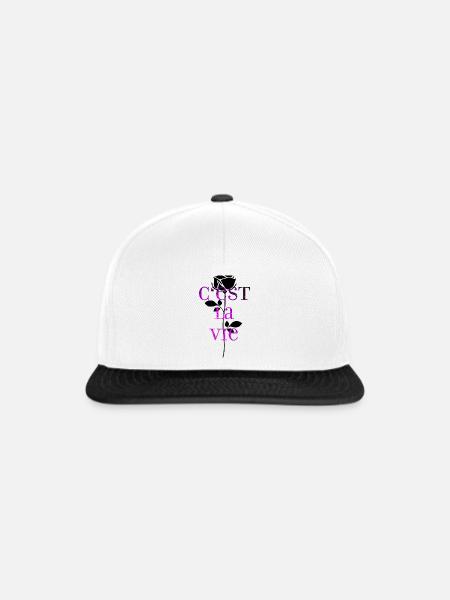 C'est La Vie mood vibe - Snapback Cap - Weiß/Schwarz