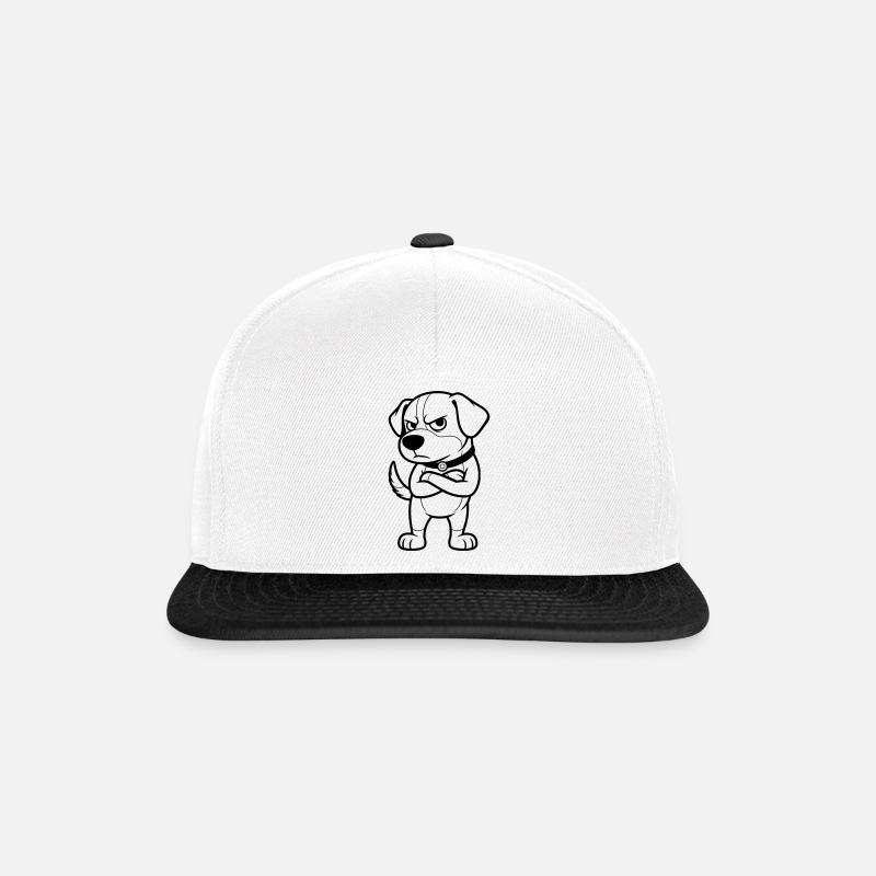 chagrijnige hond - Casquette snapback - blanc/noir